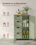 Badezimmerschrank - 4 Schubladen - 30 × 55 × 82 cm - Waldgrün