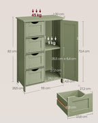 Badezimmerschrank - 4 Schubladen - 30 × 55 × 82 cm - Waldgrün