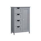 Schmaler Schrank - Badezimmerschrank - mit 4 Schubladen - grau