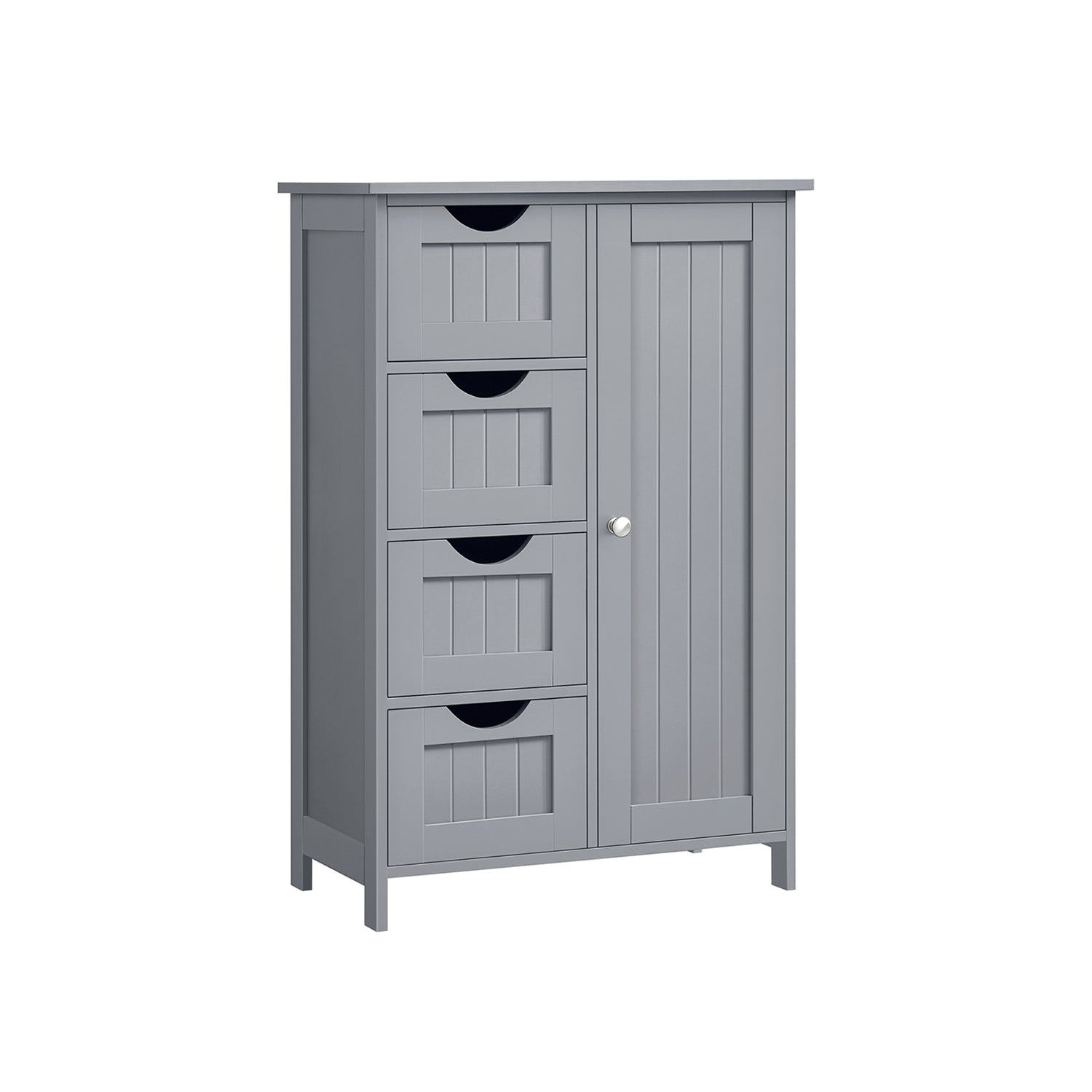Schmaler Schrank - Badezimmerschrank - mit 4 Schubladen - grau