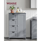 Schmaler Schrank - Badezimmerschrank - mit 4 Schubladen - grau