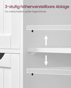 Badezimmerschrank - schmal - 4 Schubladen - Wolkwit