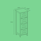 Bathroom cabinet with 4 drawers - Compact - White - Beepercase