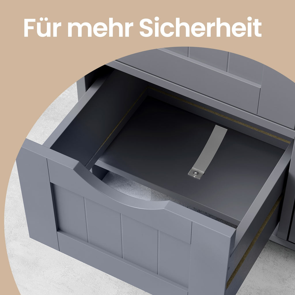 Badezimmerschrank, Badezimmerschrank, Seitenschrank mit 4 Schubladen