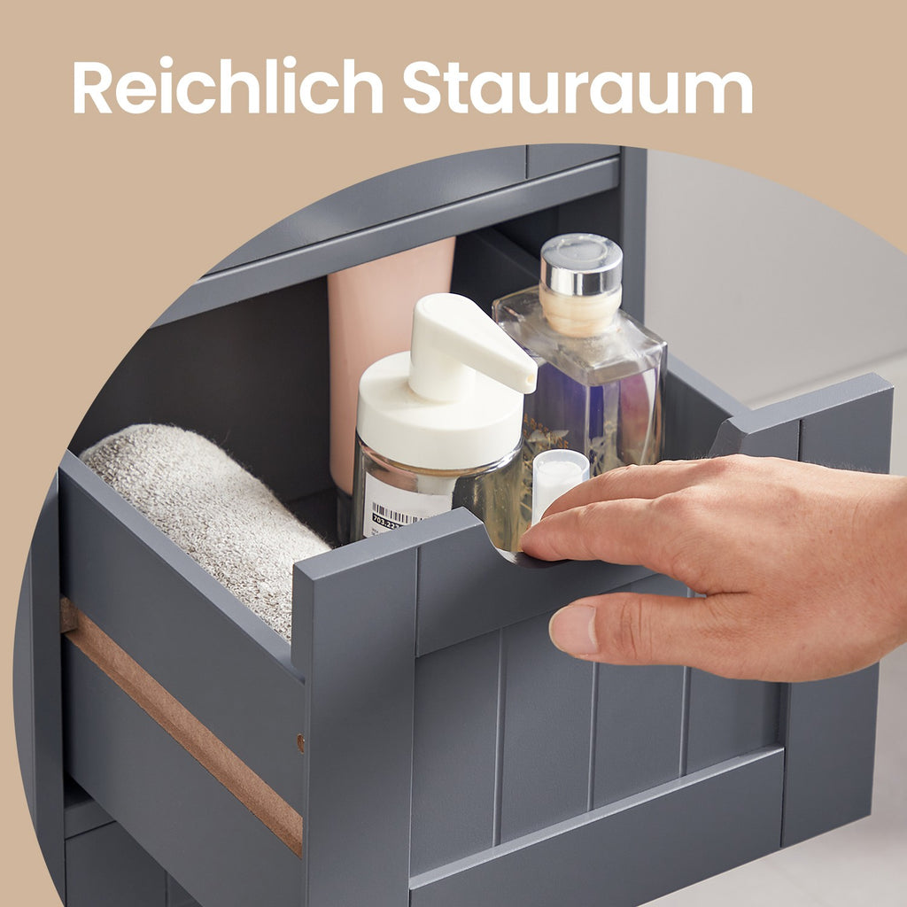 Badezimmerschrank, Badezimmerschrank, Seitenschrank mit 4 Schubladen