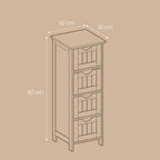 Badezimmerschrank, Badezimmerschrank, Seitenschrank mit 4 Schubladen
