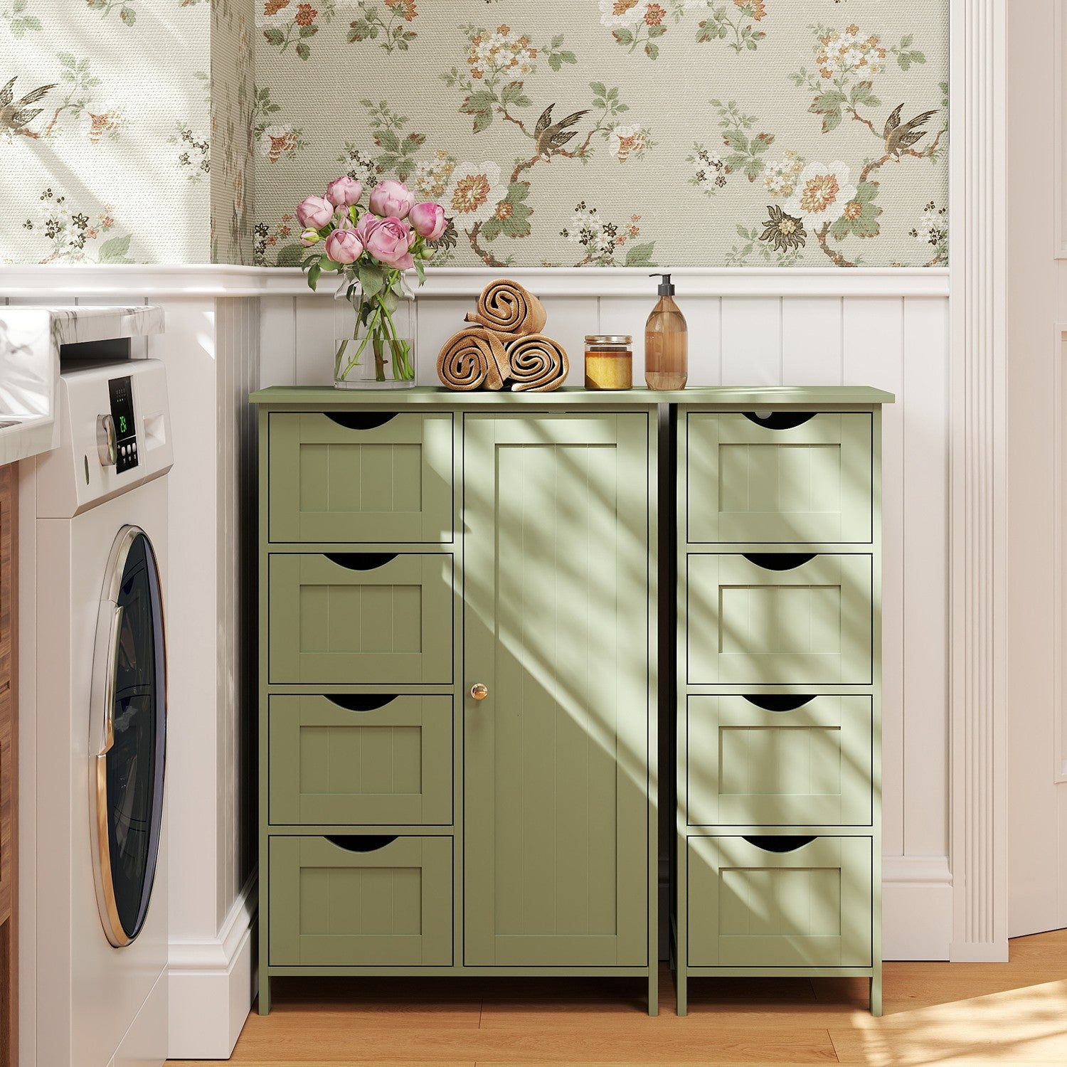 Badezimmerschrank - Schmaler Seitenschrank für Badezimmer, modernes Design