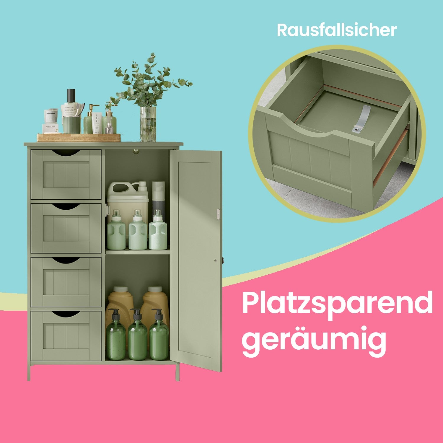 Badezimmerschrank - Schmaler Seitenschrank für Badezimmer, modernes Design