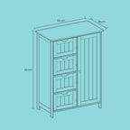 Badezimmerschrank - Schmaler Seitenschrank für Badezimmer, modernes Design