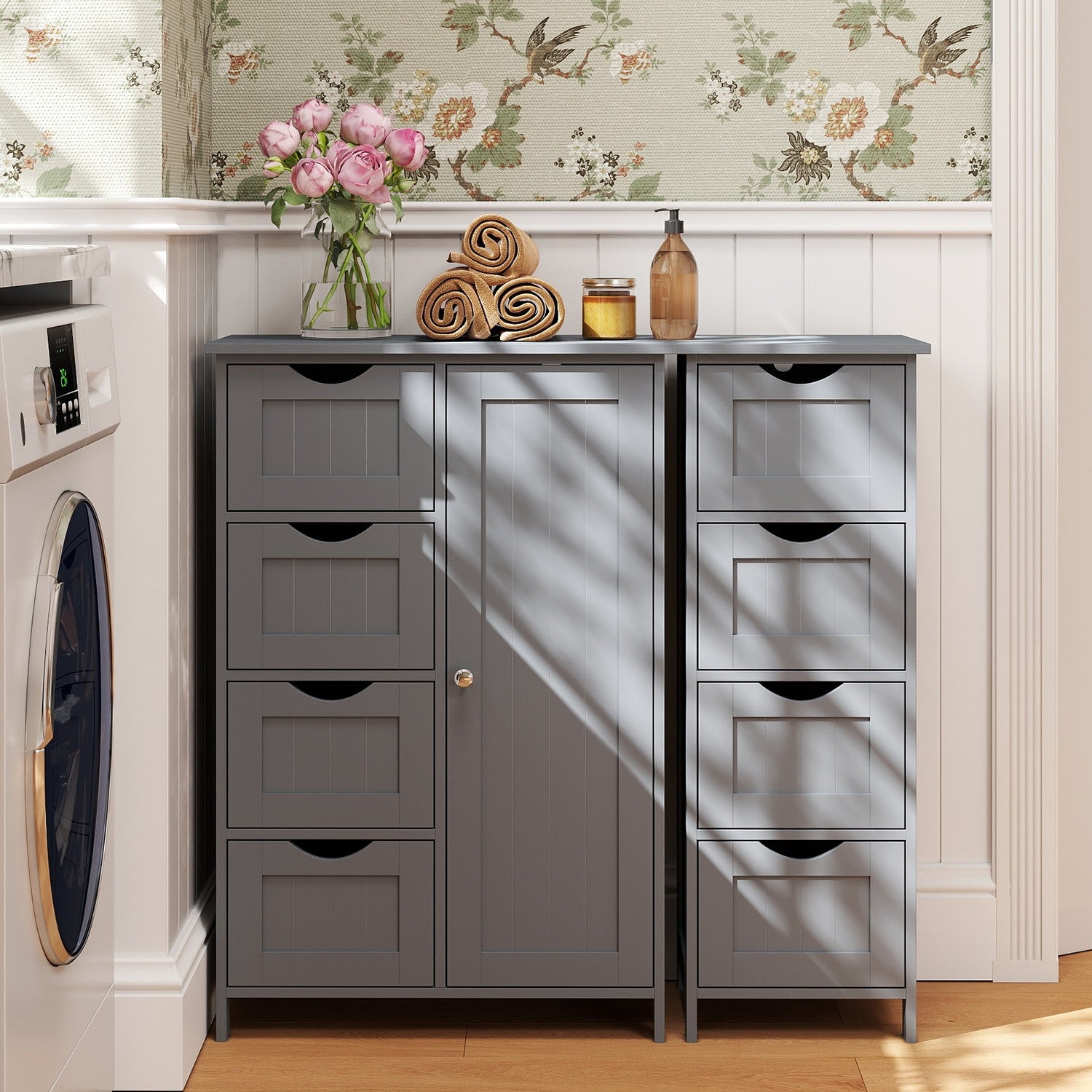 Badezimmerschrank - Schmaler Seitenschrank für Badezimmer, modernes Design