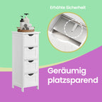Badezimmerschrank mit 4 Schubladen - kompakt - weiß - Beepercase