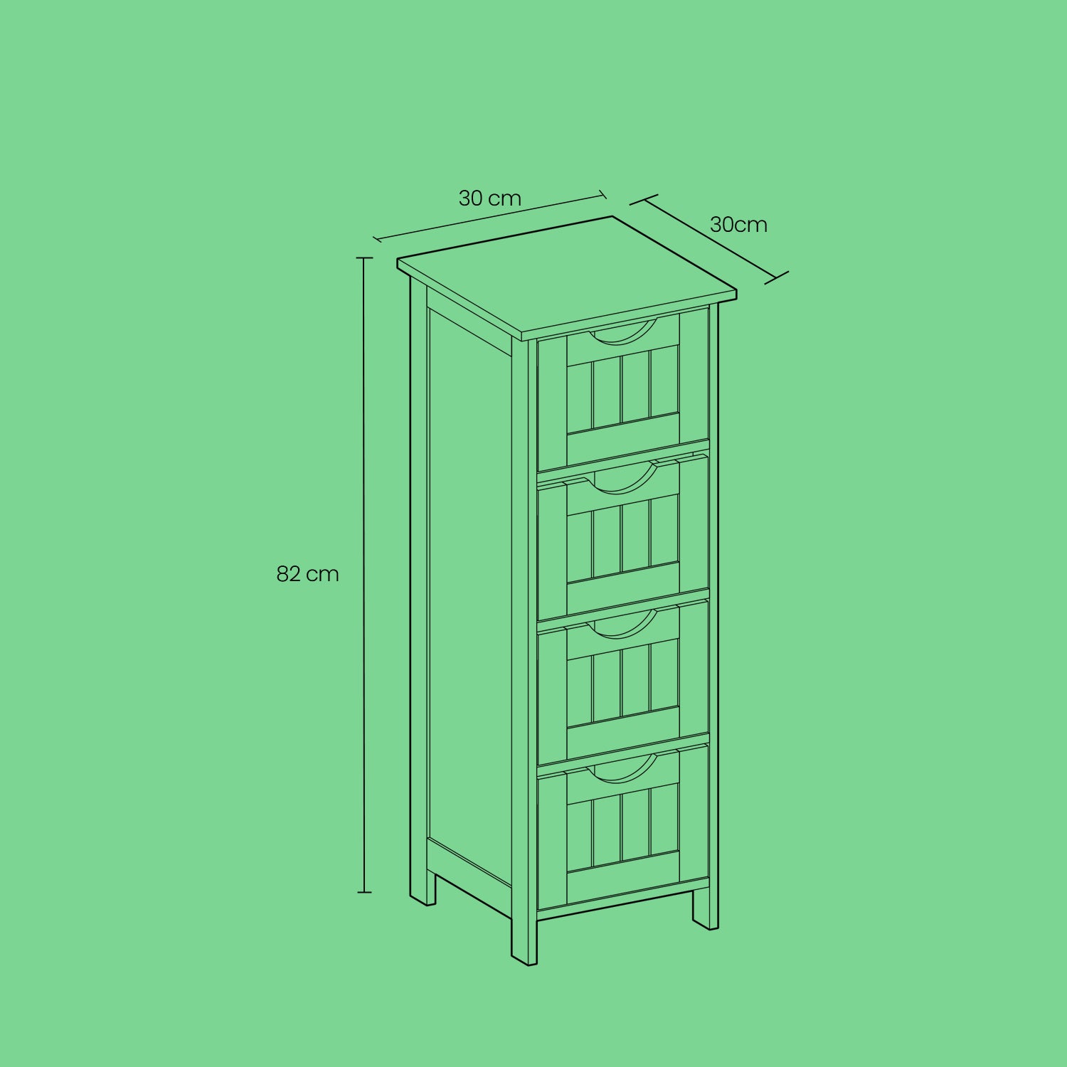 Badezimmerschrank mit 4 Schubladen - kompakt - weiß - Beepercase