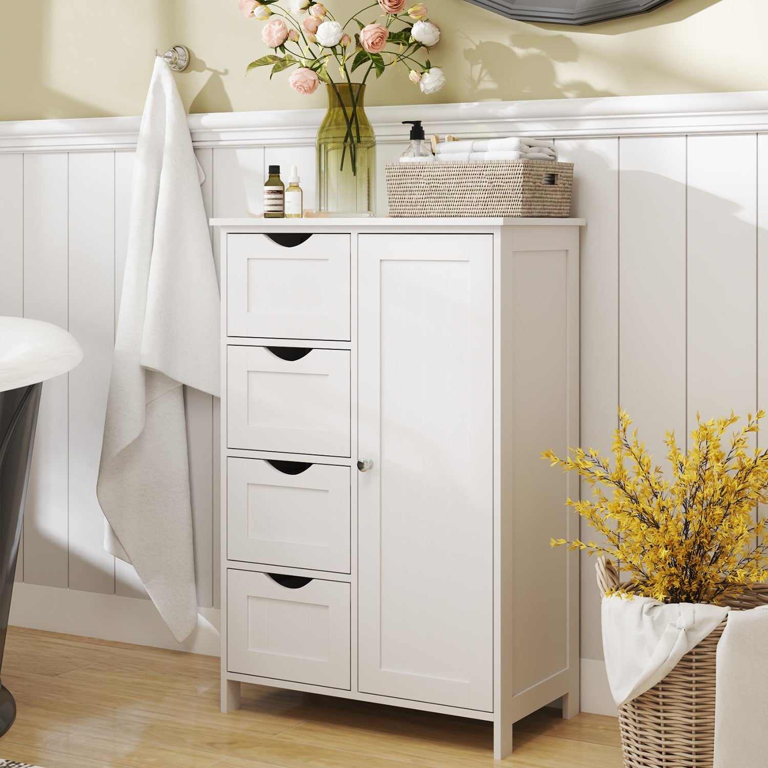 Badezimmerschrank - Schmaler Seitenschrank für Badezimmer, modernes Design