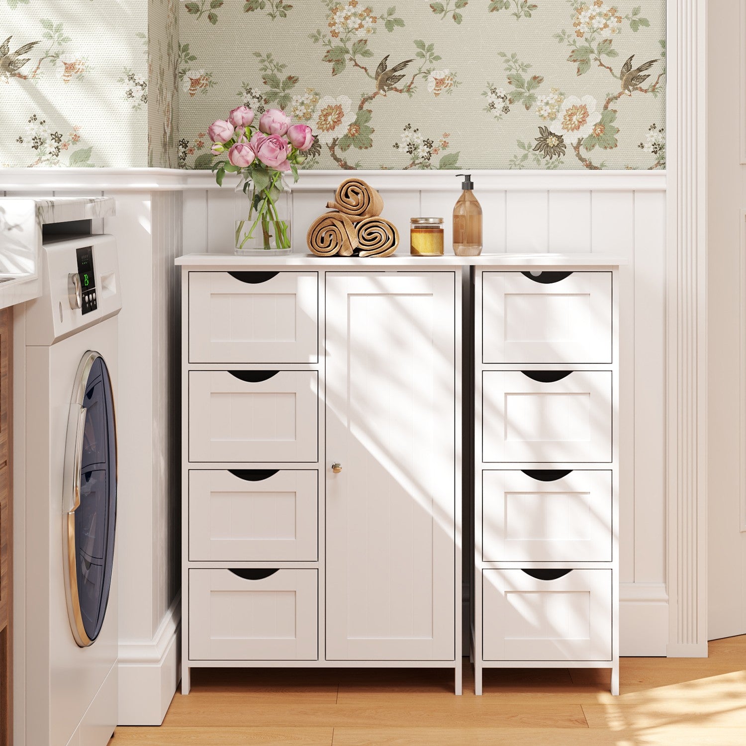 Badezimmerschrank - Schmaler Seitenschrank für Badezimmer, modernes Design