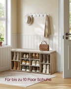 Schuhregal mit Sitzgelegenheiten - 30 × 104 × 48 cm - Camelbruin