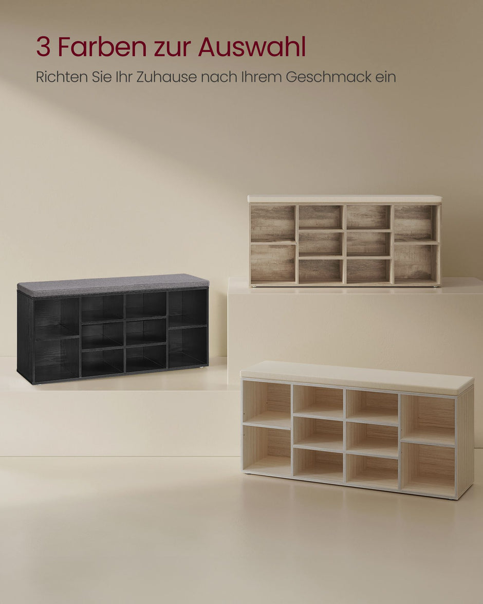 Schuhregal mit Sitzgelegenheiten - 30 × 104 × 48 cm - Camelbruin