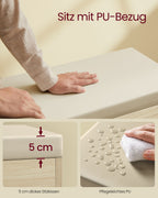 Schuhbank mit Kissen 30 x 60 x 44 cm Natural Beige