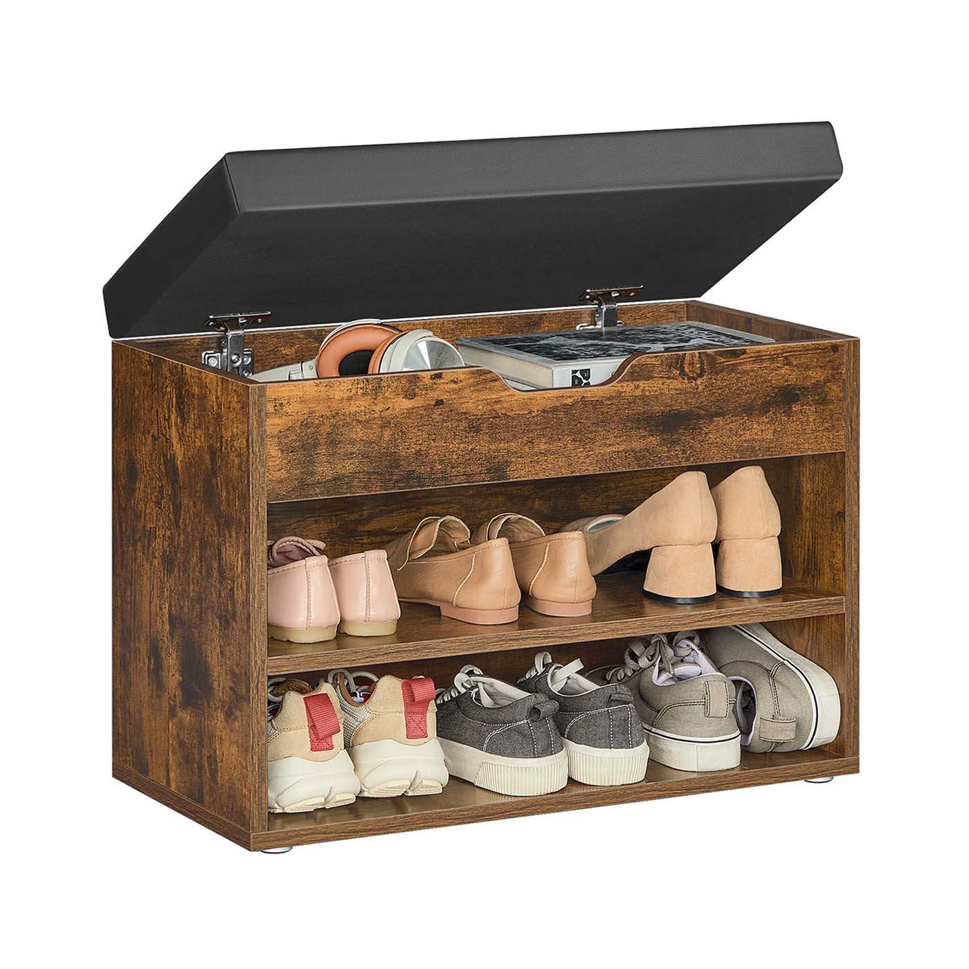 Schuhbank mit Kissen 30 x 60 x 44 cm Natural Beige