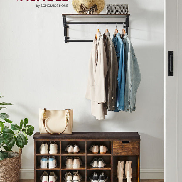 Schuhbank - mit Schublade - Vintage Brown Brown