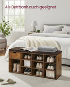 Schuhbank - mit Schublade - Vintage Brown Brown
