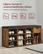 Schuhbank - mit Schublade - Vintage Brown Brown