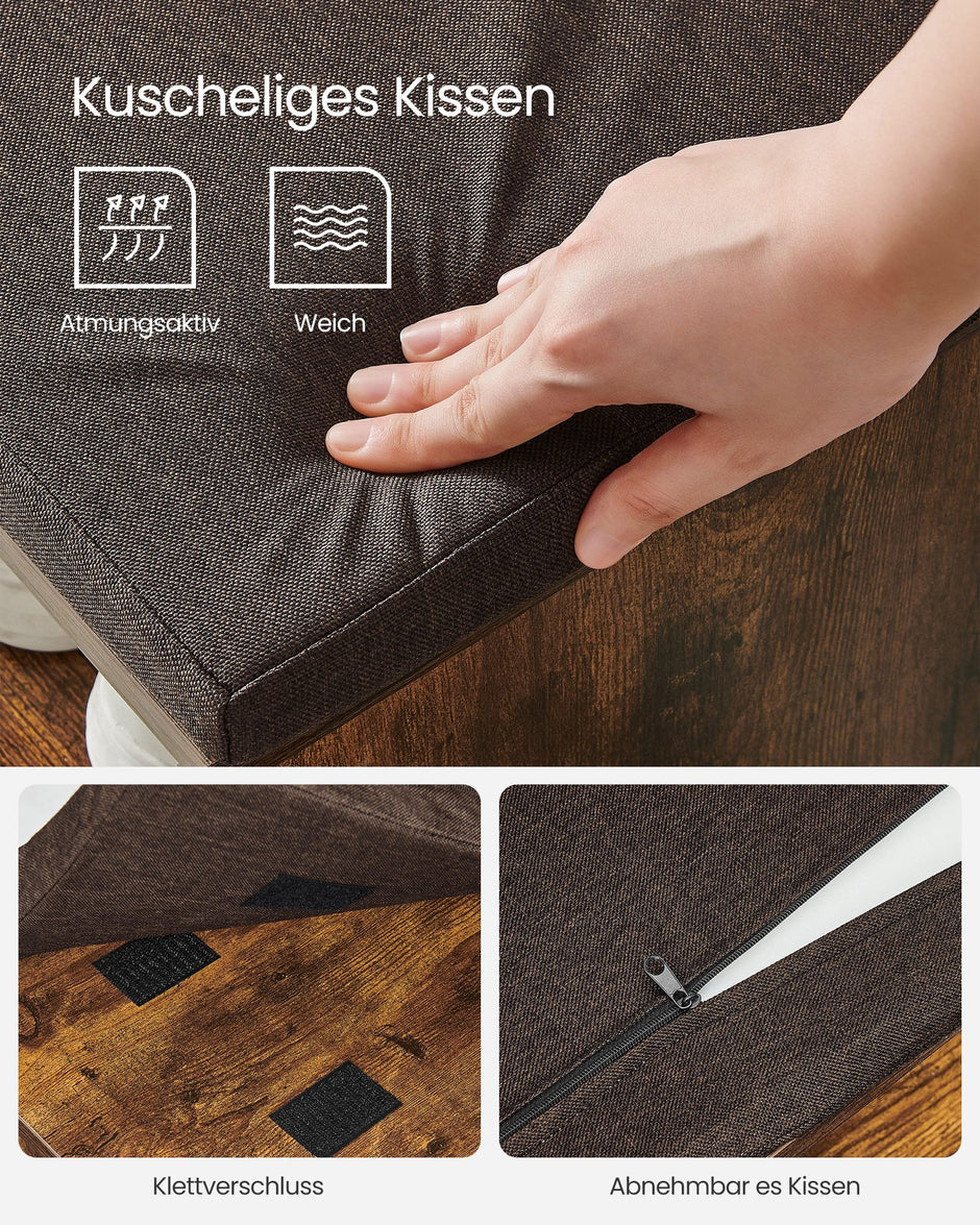 Schuhbank - mit Schublade - Vintage Brown Brown