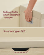 Schuhbank mit 3 offenen Fächern, natürlicher Beige