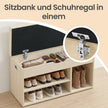 Schoenenbank - Met Zitkussen en Opbergruimte - Naturelbeige en cappuccinobeige - 30,3 x 80 x 44 cm