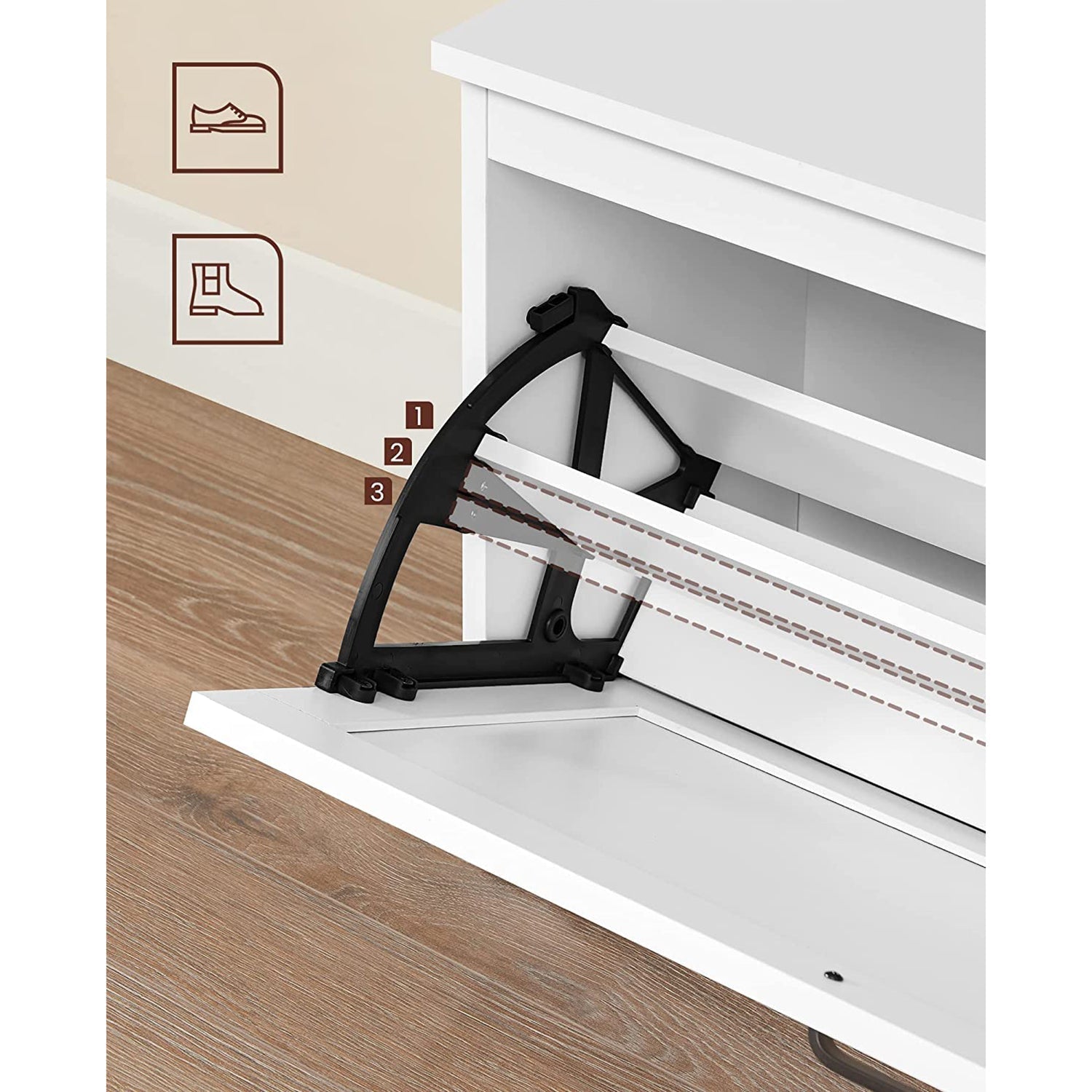 Schuhschrank - mit Sofa und Kapuze - Lagerschrank - Weiß