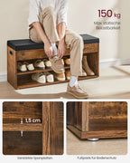 Schuhbank - mit Sitzbezirk - Vintage Brown