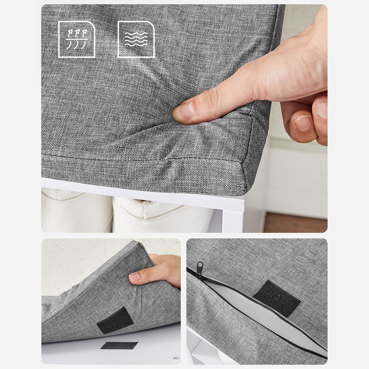 Schuhbank - Schuhregal mit 10 Fächern - Weiß