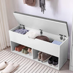Schuhbank - mit 2 offenen Fächern und 1 Schublade - Weiß