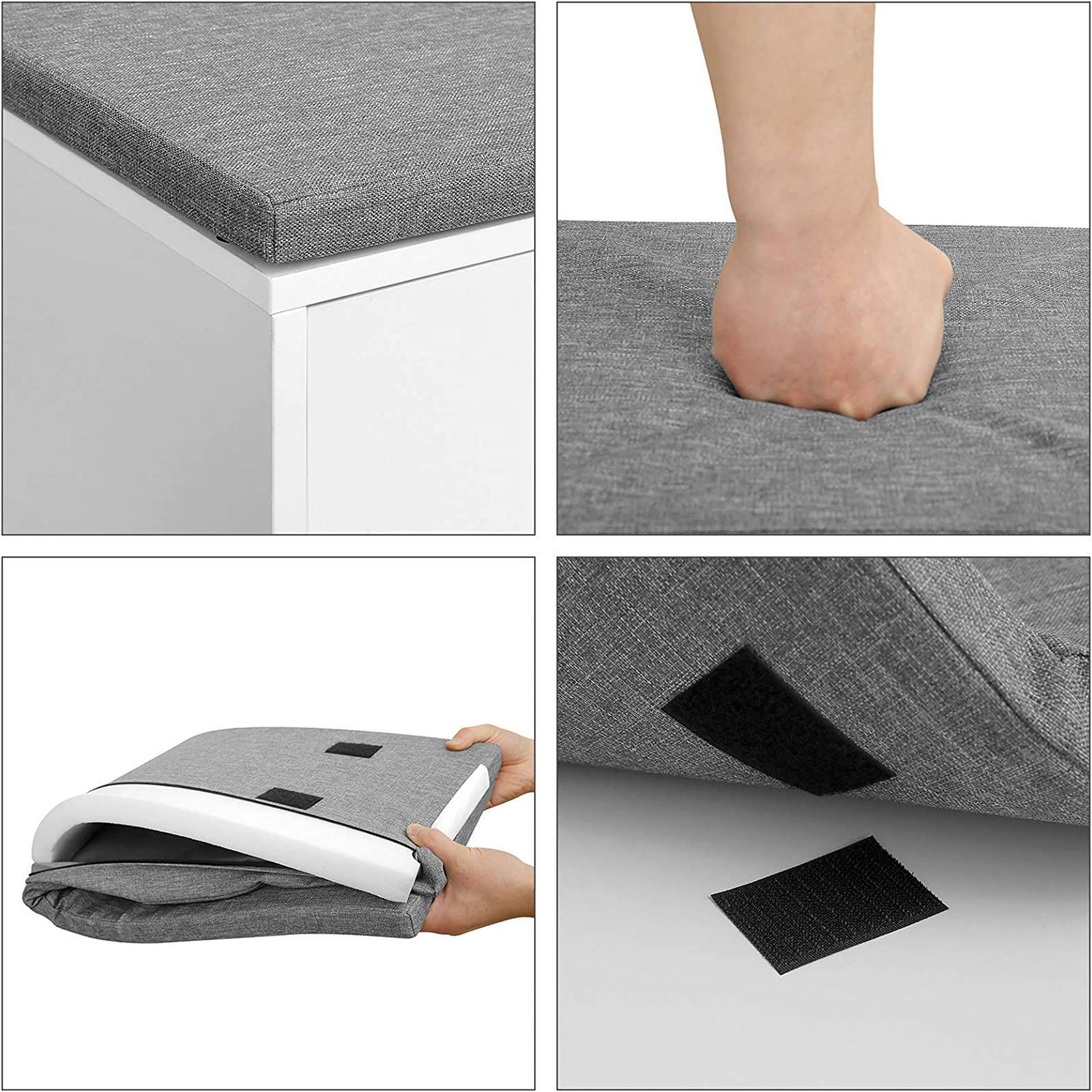 Schuhbank - mit 2 offenen Fächern und 1 Schublade - Weiß