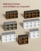 Schuhbank mit 4 Fächern Vintage braune Kastanienbraun