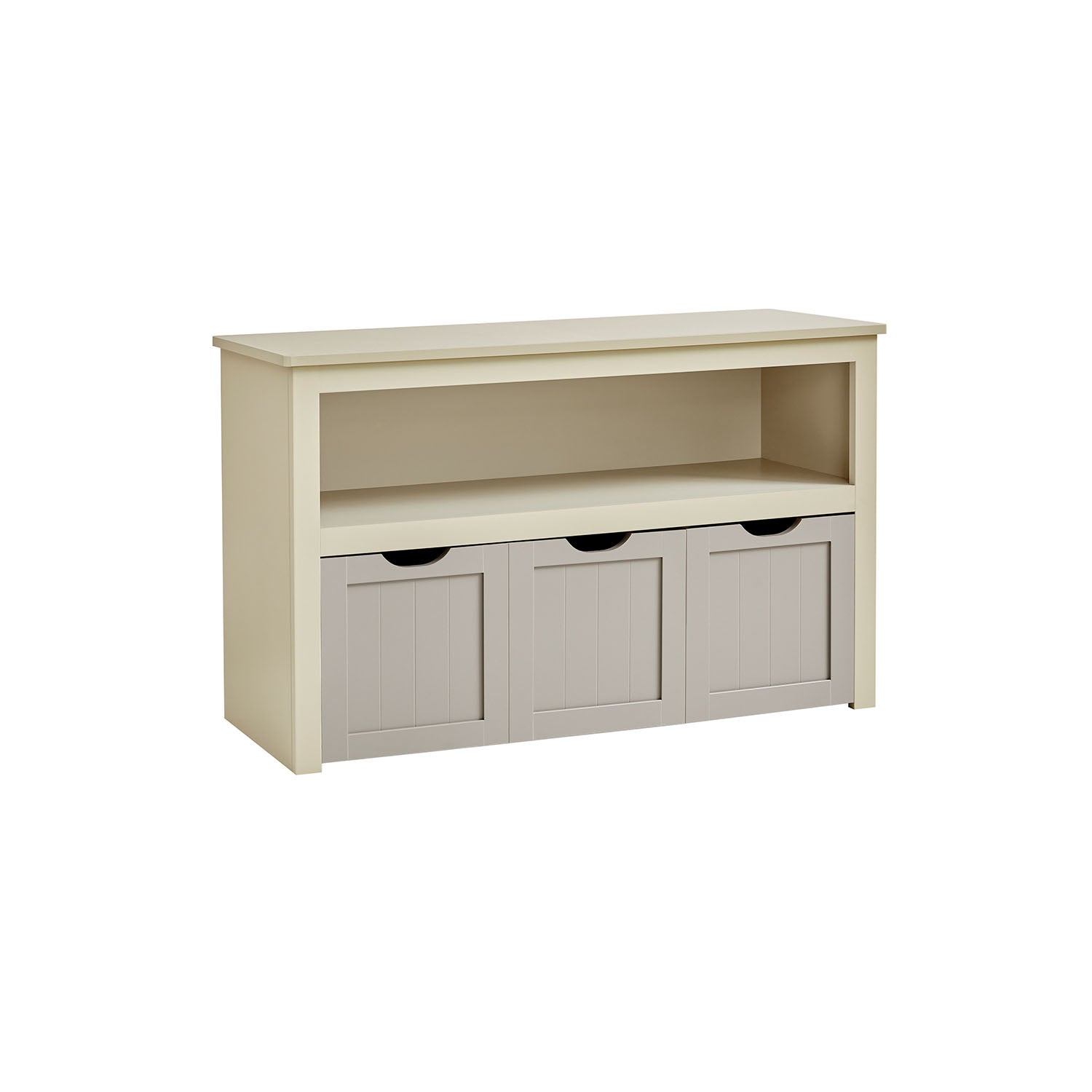 Spielzeugschrank - Organisator - Aufbewahrungsschrank mit Rädern - 3 Fächer - Weiß