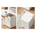 Spielzeugschrank - Organisator - Aufbewahrungsschrank mit Rädern - 3 Fächer - Weiß