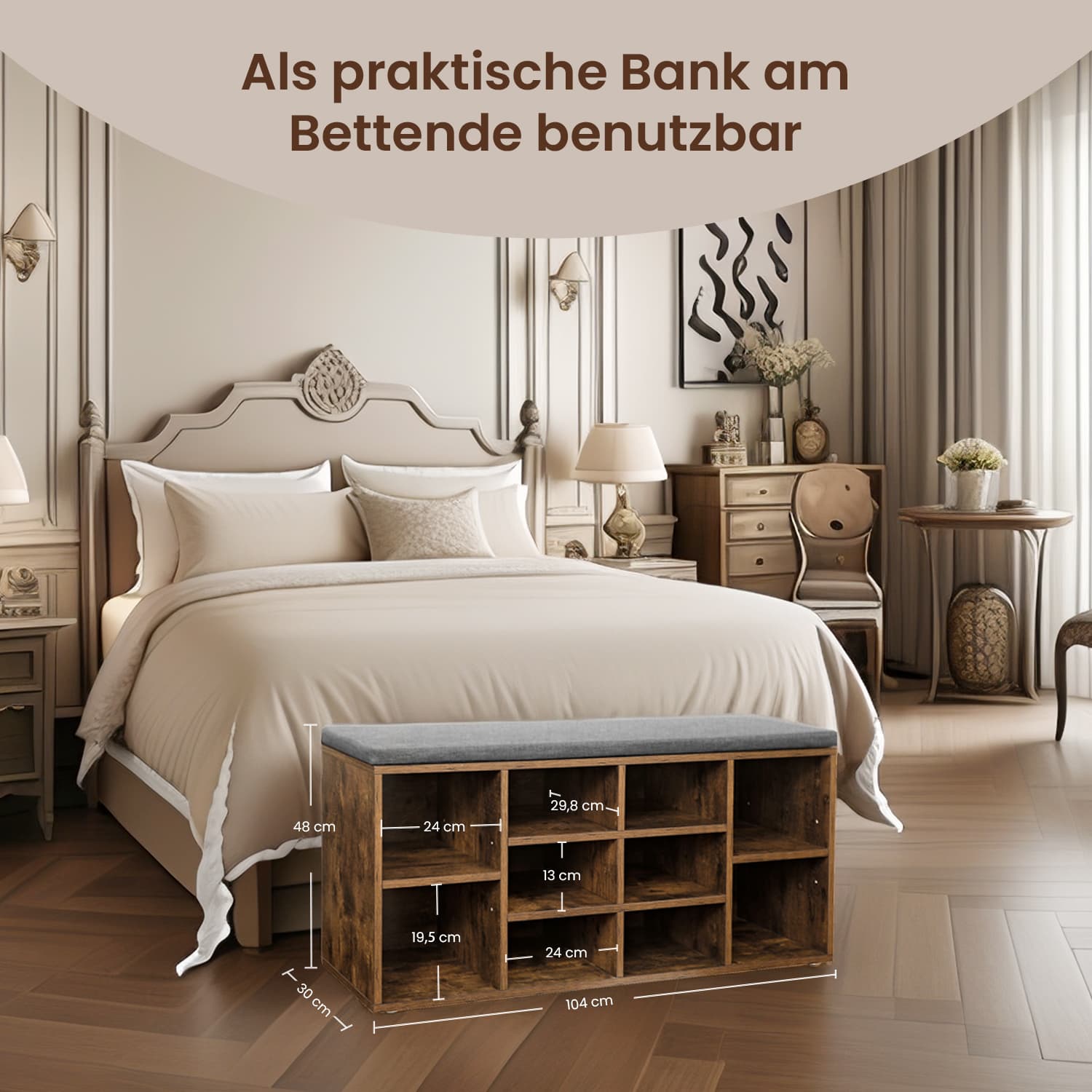 Schuhbank - Sofa mit Stauraum, kombiniert mit Schuhregal