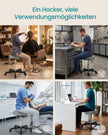 Rolkruk - Met Rugleuning - In Hoogte Verstelbaar - Draaibaar - Loodgrijs-Zwart