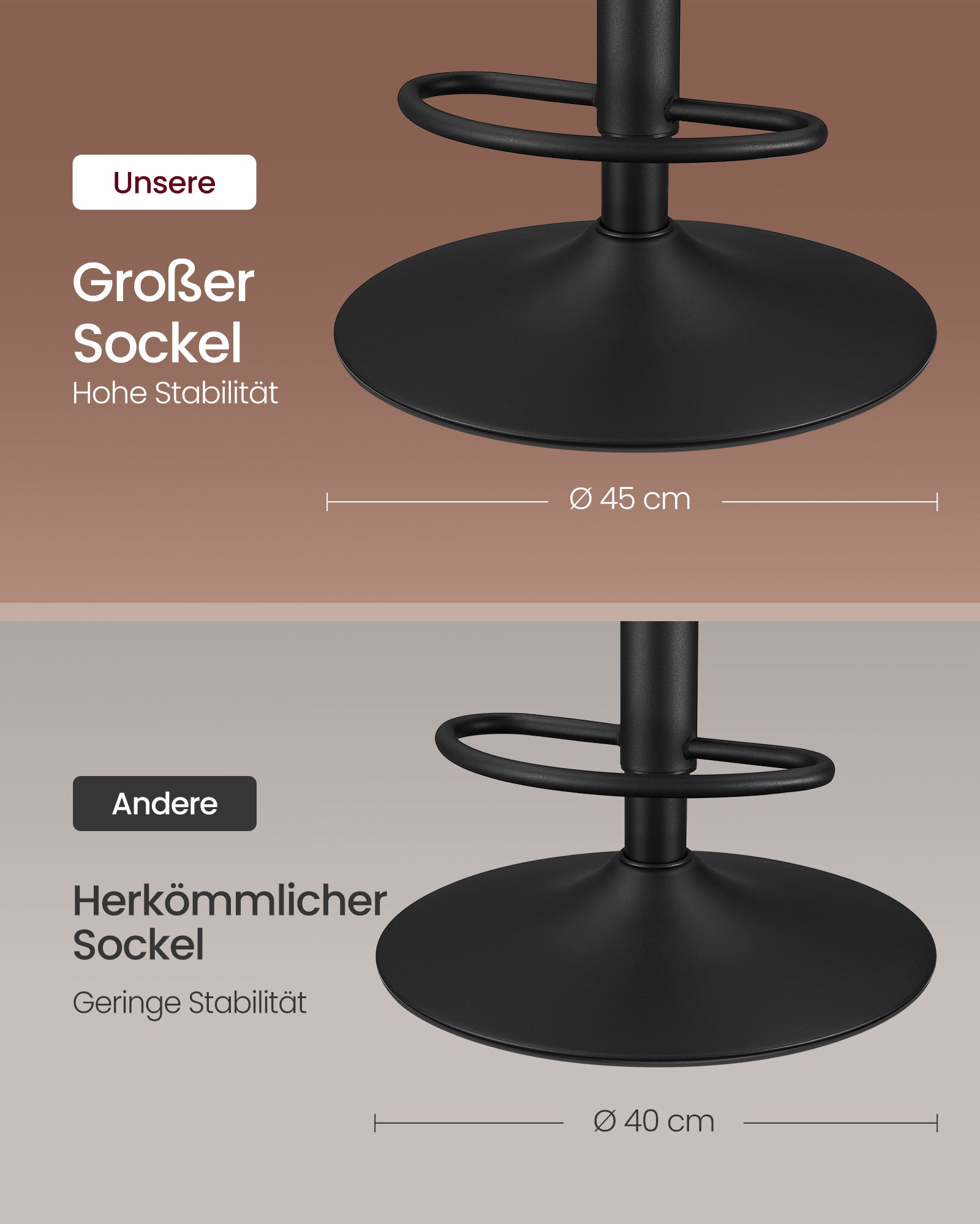 Barhocker - 2 - mit Rückenlehne - Karamell Brown