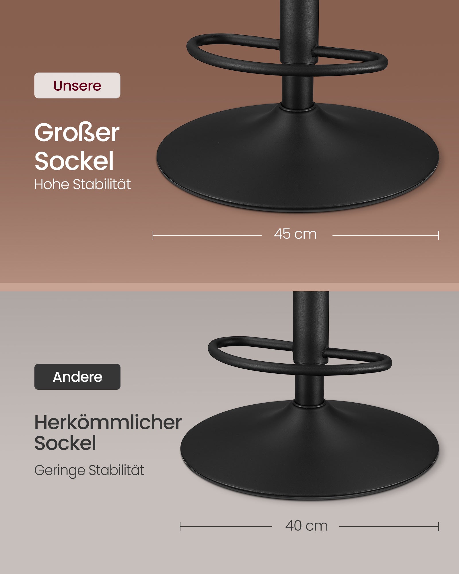 Barhocker -Set von 2 Rotatierbar mit Karamellbraun im Rückenlehne