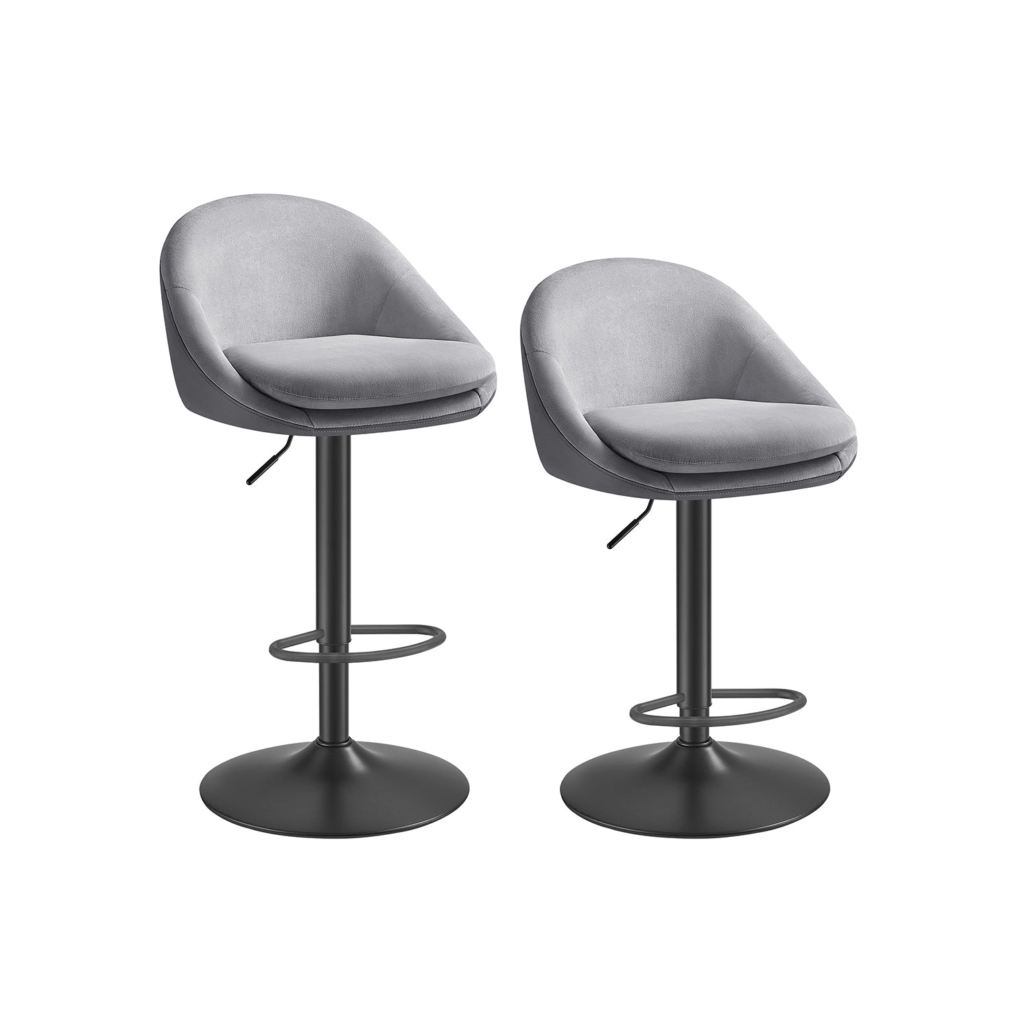 Barhocker-Set von 2 hochgradig-schwarz-schwarzen Taube