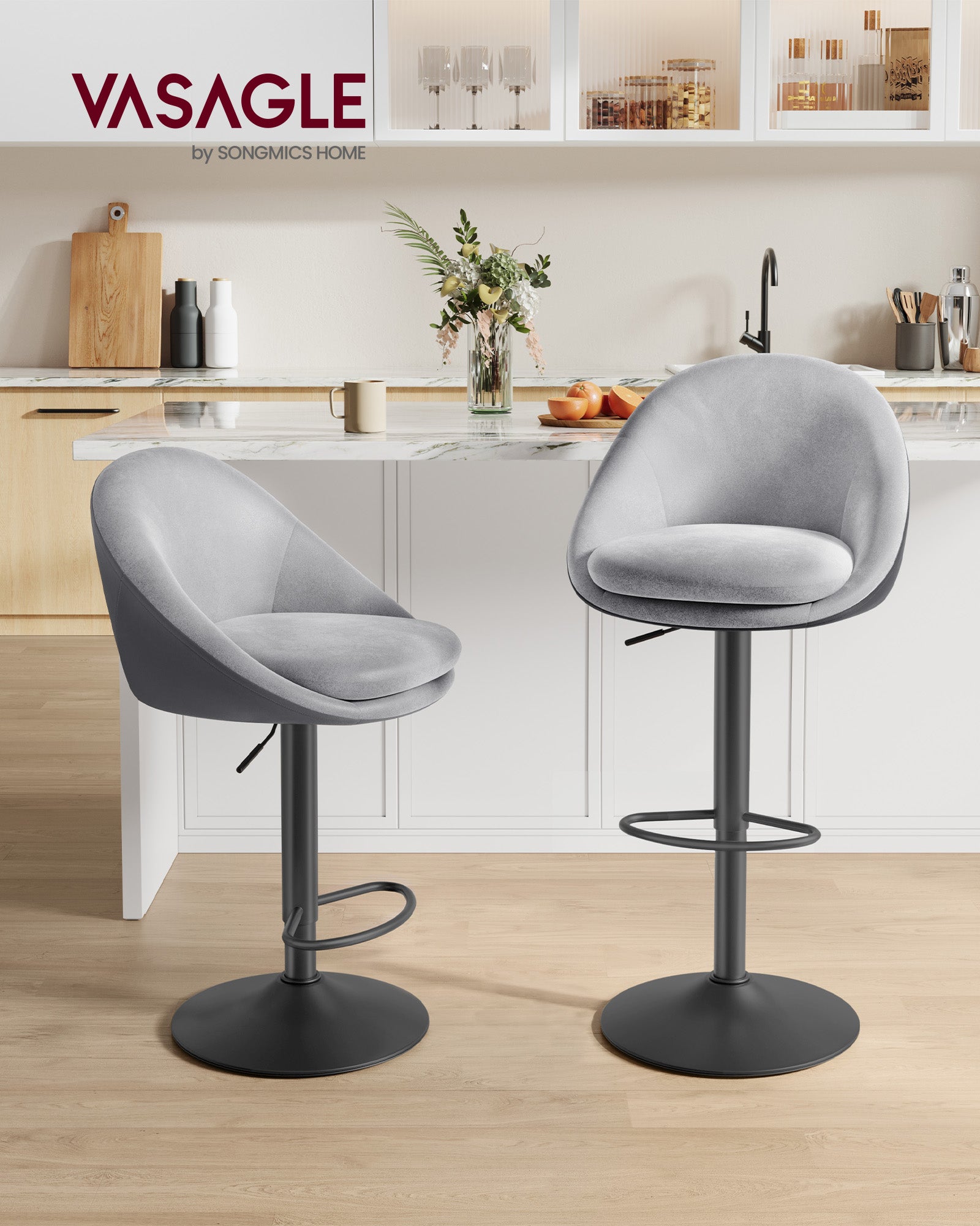 Barhocker-Set von 2 hochgradig-schwarz-schwarzen Taube