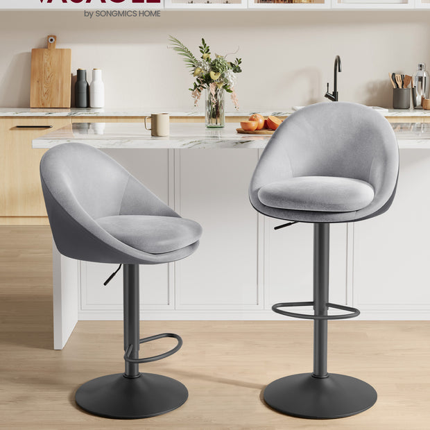 Barhocker-Set von 2 hochgradig-schwarz-schwarzen Taube