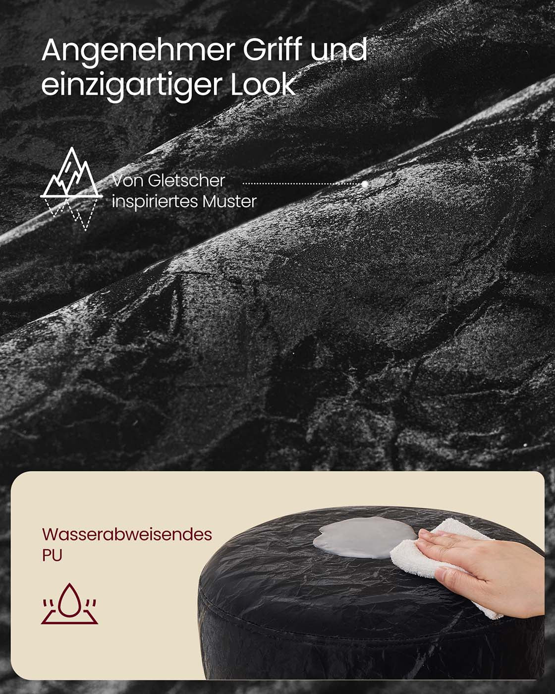 Höhe einstellbar und 360 ° rotierender Make-up-Stuhl-Tintenschwarz