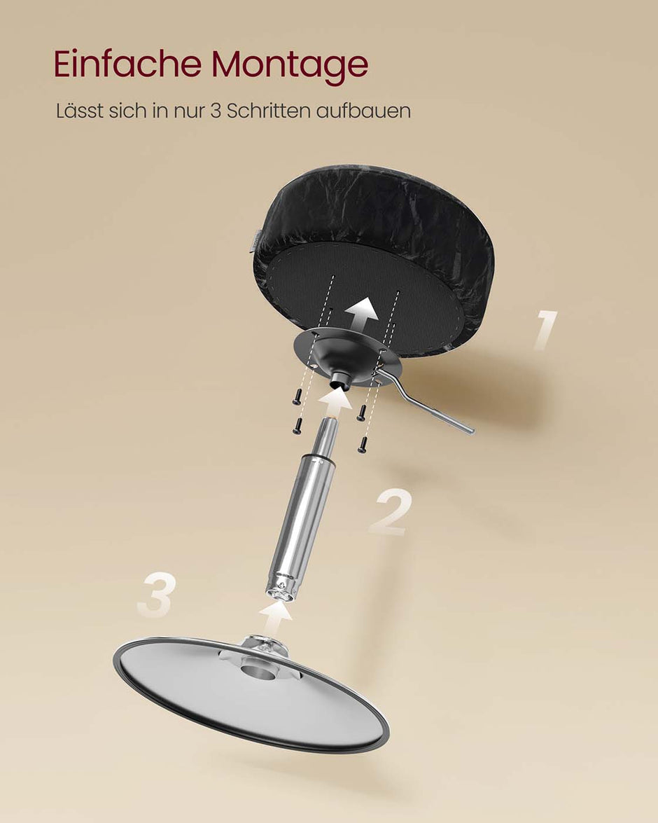 Höhe einstellbar und 360 ° rotierender Make-up-Stuhl-Tintenschwarz