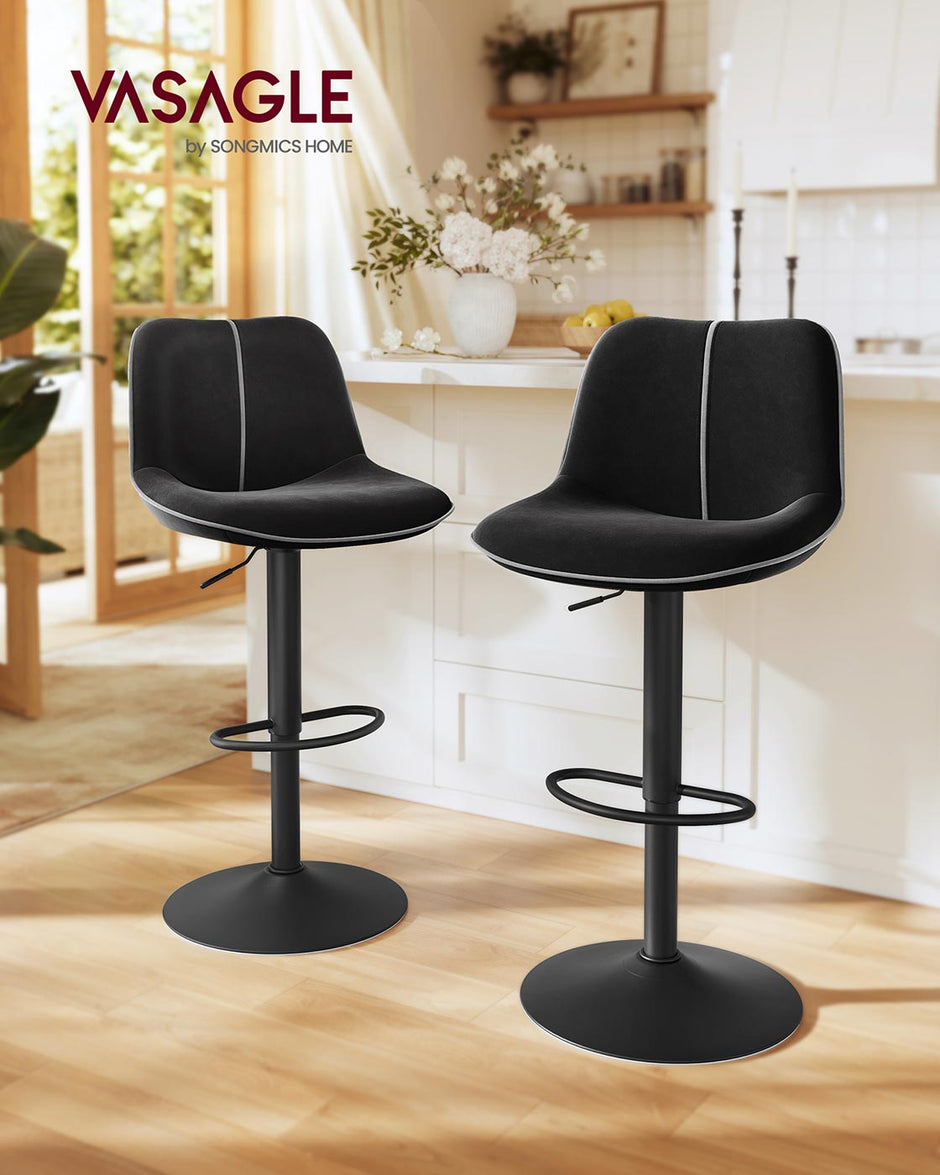 Stabhocker -Set - Höhe einstellbar - rotierender Sitz - Samtpolster