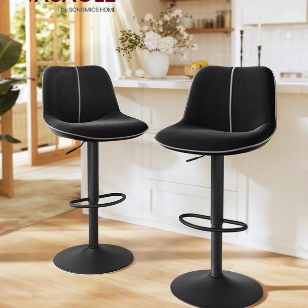 Stabhocker -Set - Höhe einstellbar - rotierender Sitz - Samtpolster