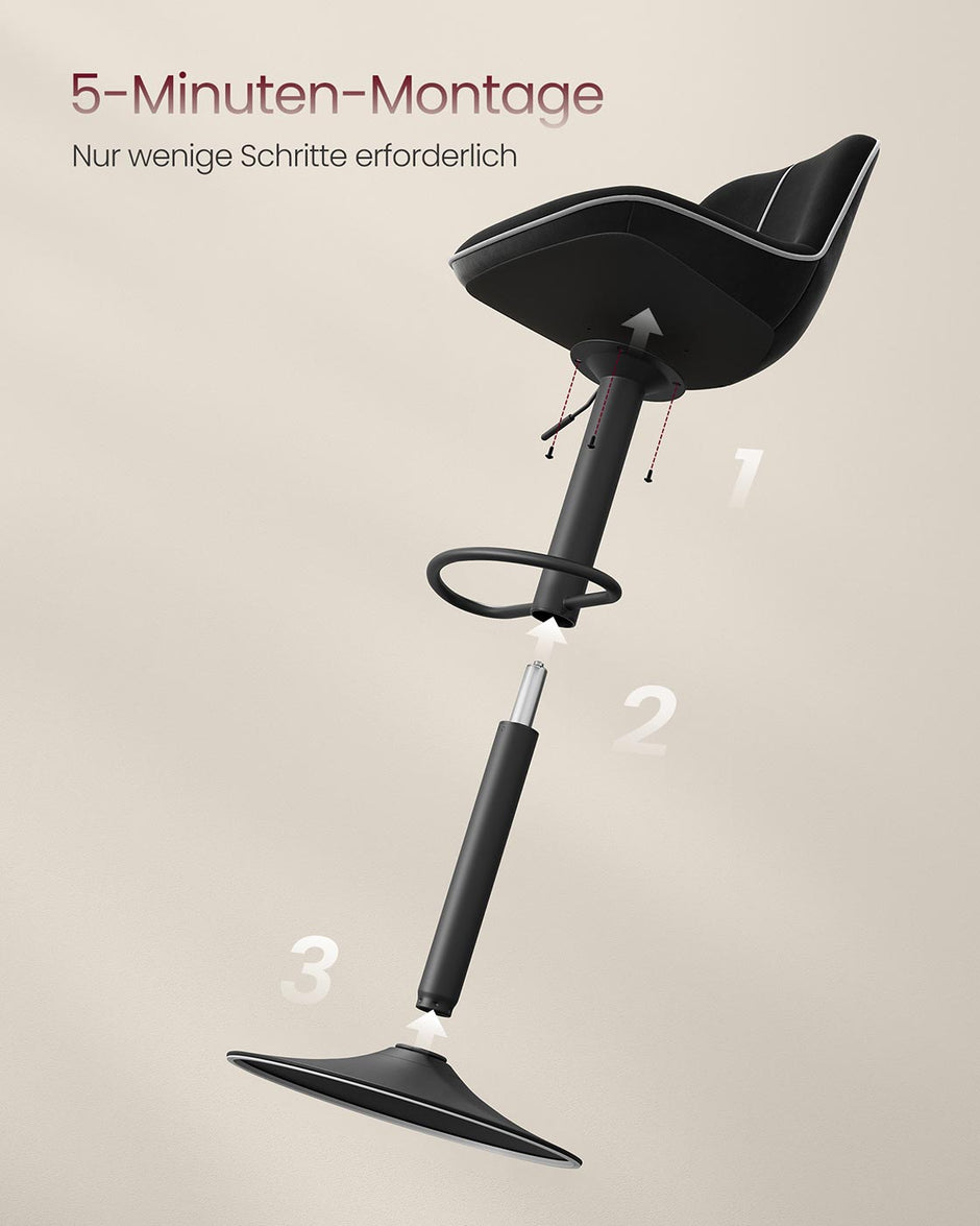 Stabhocker -Set - Höhe einstellbar - rotierender Sitz - Samtpolster