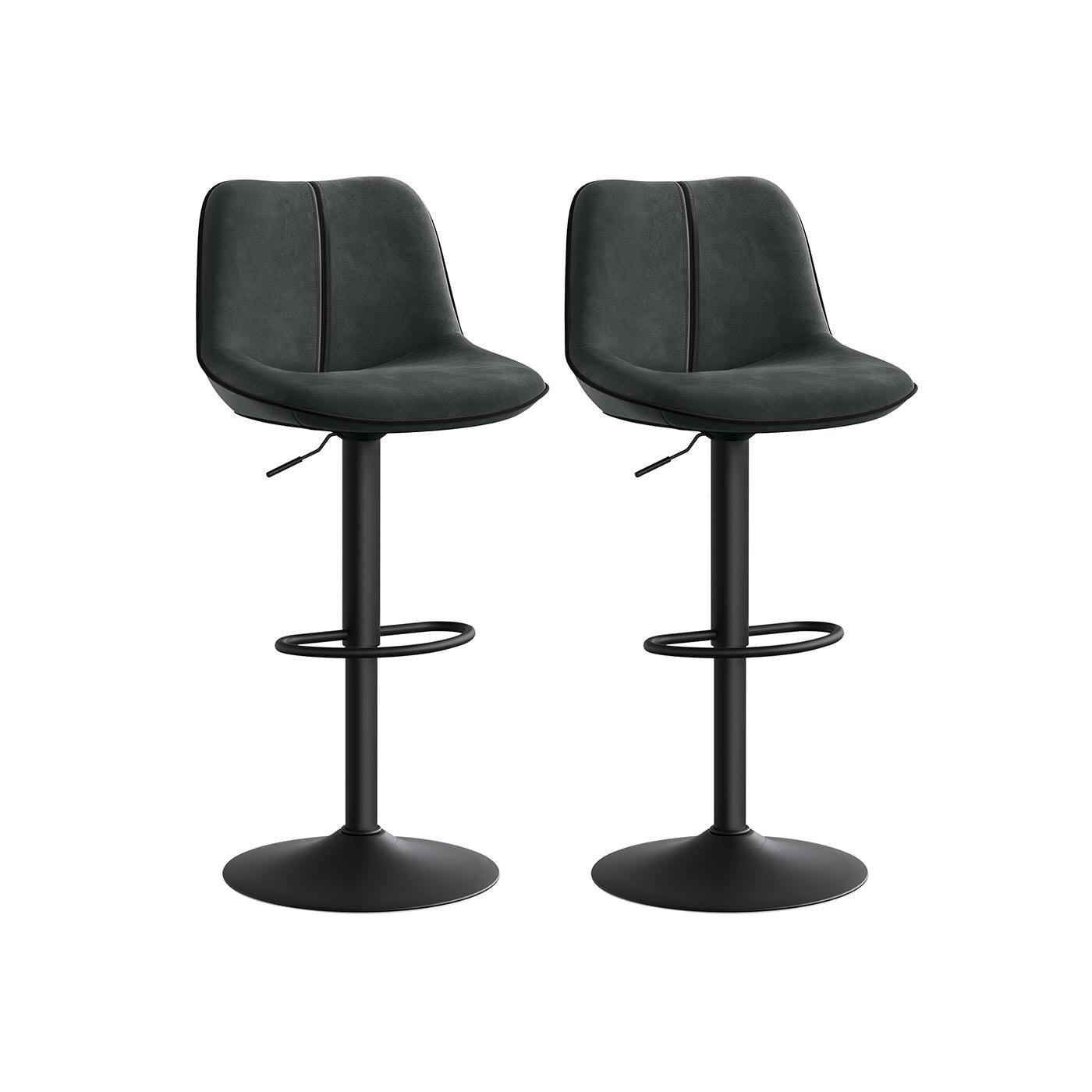 Stabhocker -Set - Höhe einstellbar - rotierender Sitz - Samtpolster