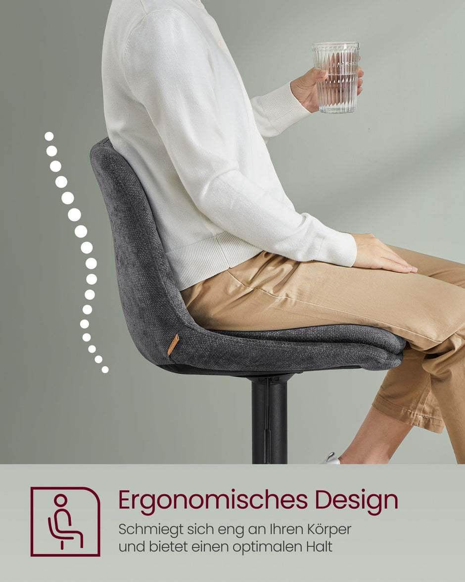 Höhenhöhe -Anpassbare Barsitze mit Rückenlehne und Fußstütze in Leigrijs